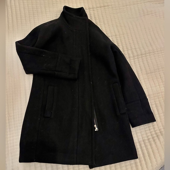 J crew black coat wool blend NWOT size 2 - Picture 4 of 6